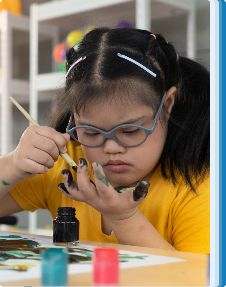 Child busy with ABA therapy near me