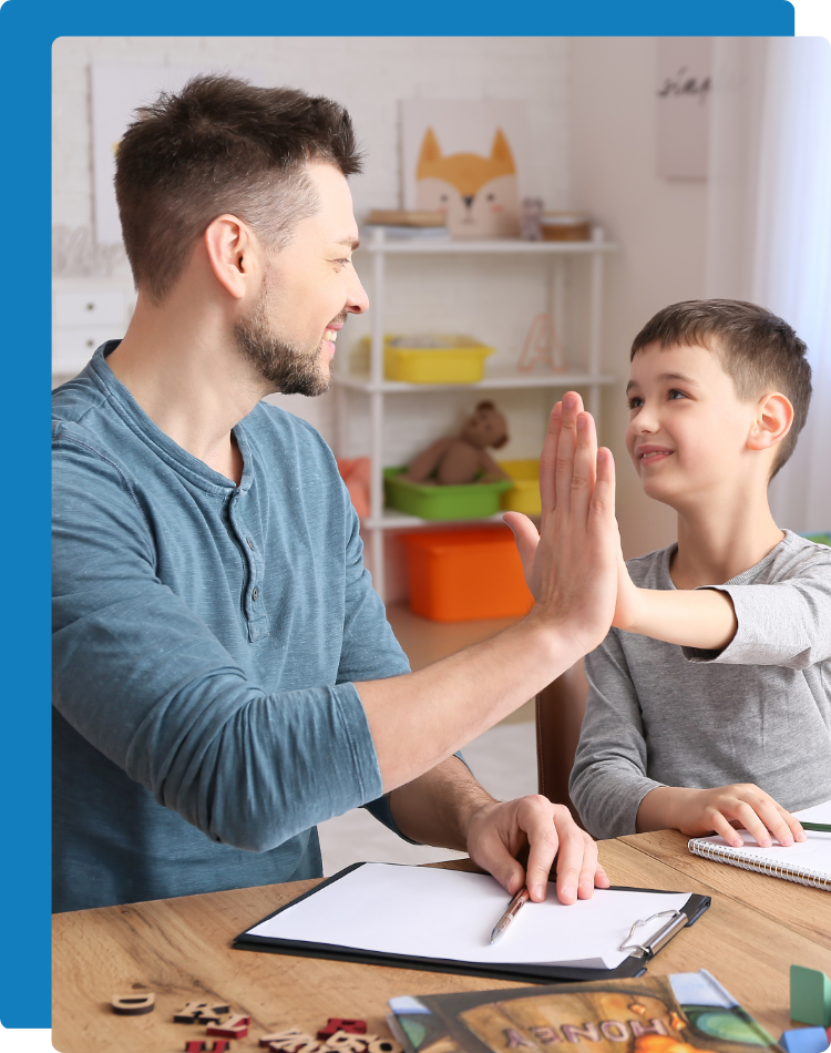 Child and therapist busy with ABA therapy near me