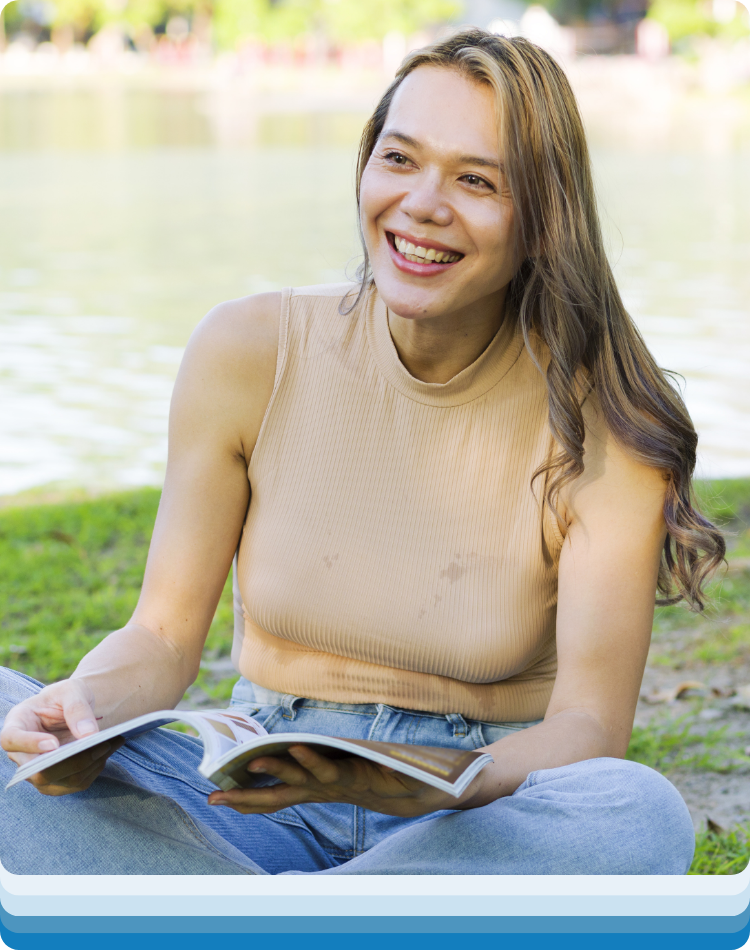 Person who is feeling much better after a consultation with an anxiety therapist near me