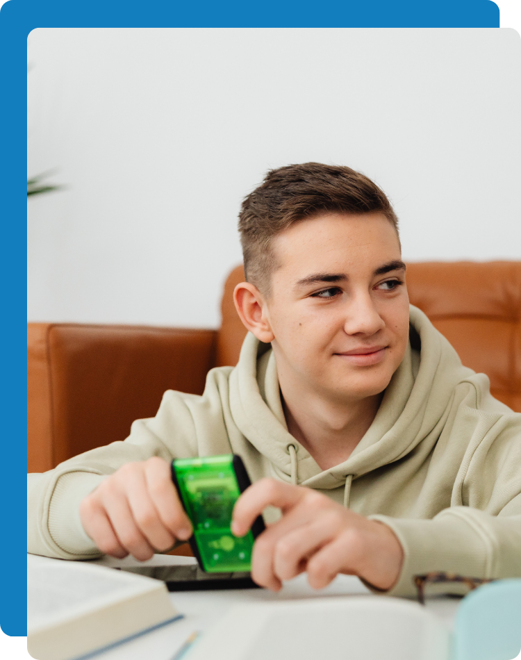 Teen during an autism therapy for teens session