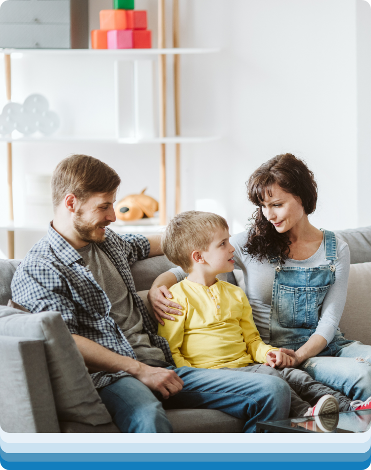 A family sitting on a couch during family therapy los angeles